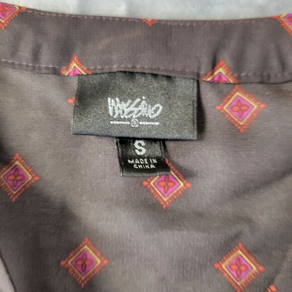 Haggar Studio Womens Dress S Brown Red Boho‎ Paisley Midi Festival Casual Sheer - Picture 2 of 11